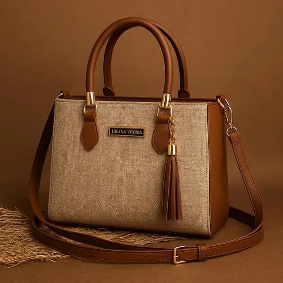 Bolsa feminina lorena palha com alça de regulagem bolsa lançamento com material estilo palha - LORENA VITORIA